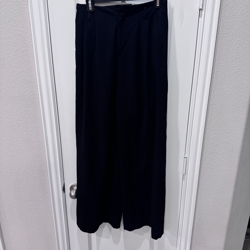 a new day Black Wide Leg Pants Flowing Design